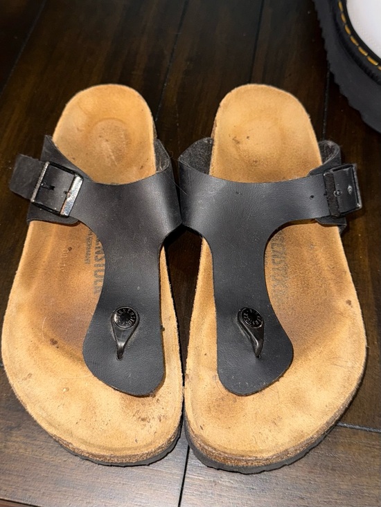 Birkenstock Shoes - Birkenstock Gizeh Black Suede Sandal